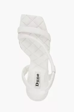 Dune London White Marbled Square Toe Heeled Slingback Sandals -Style Sole Zone U56377s3