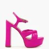 Dune London Pink Mineli Knot Platform Sandals -Style Sole Zone U56401s