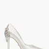 Dune London White Bluebell Embellished Court Shoes -Style Sole Zone U58136s