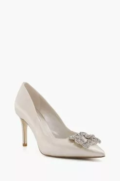 Dune London Bellissima Brooch Mid Heel Shoes -Style Sole Zone U58141s3