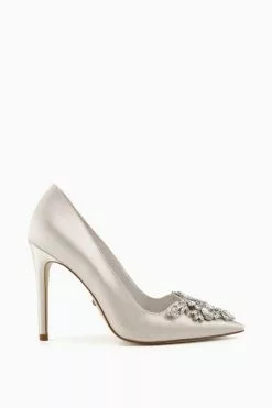 Dune London White Affection Crystal Embellished Shoes