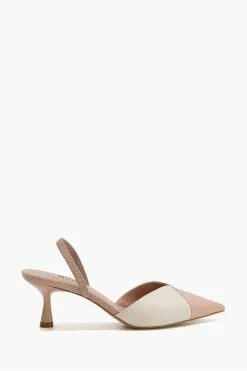 Dune London Pink Cube Colourblock Kitten Sandals