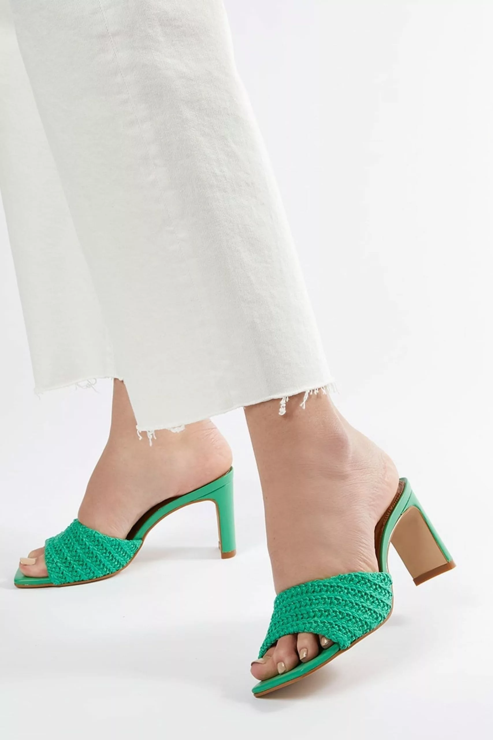Dune London Green March Set Back Heel Mules 7 Dune London Green March Set Back Heel Mules - Image 5