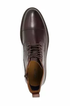 Dune London Brown Collared Toecap Lace Up Boots -Style Sole Zone U9J432s4