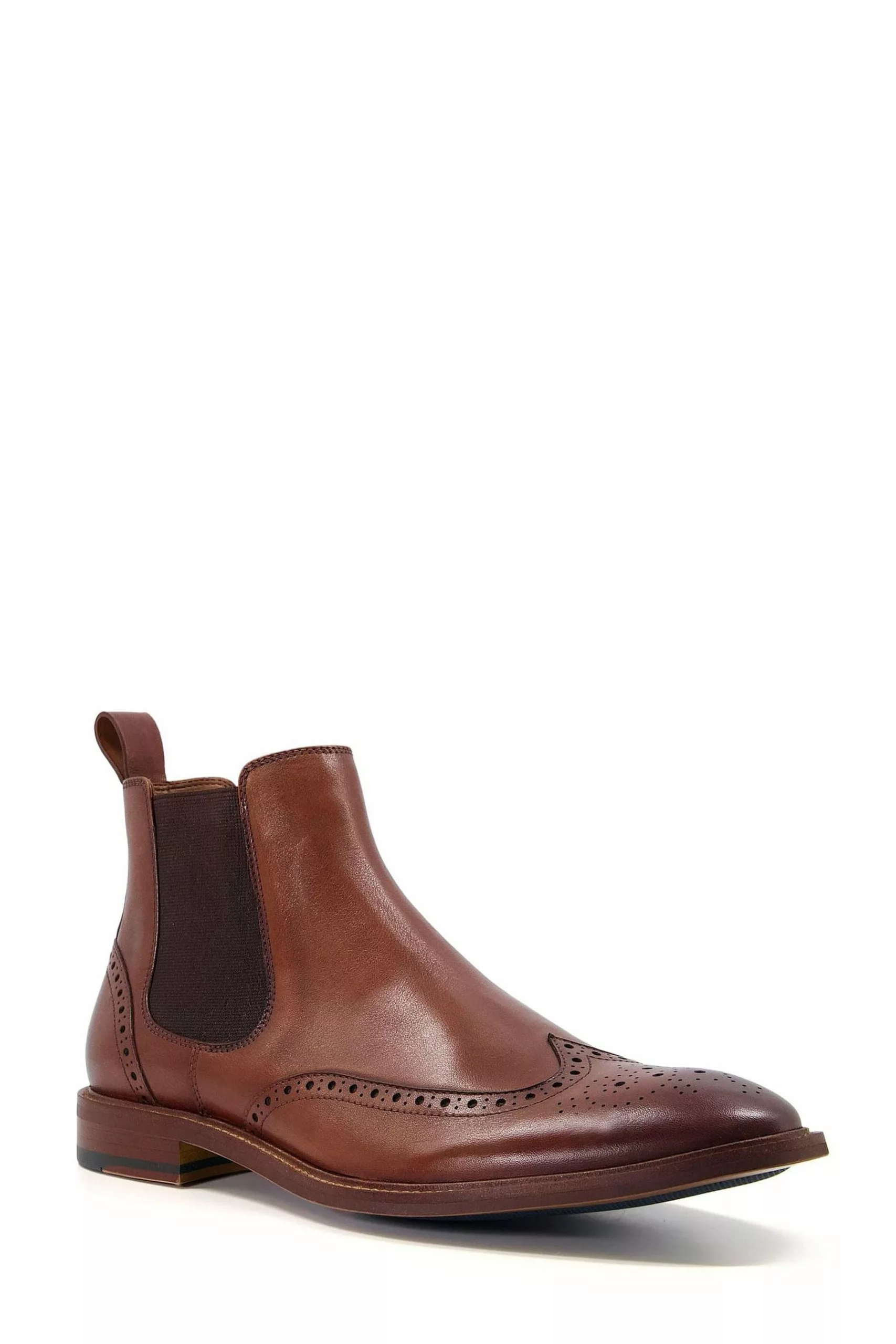 Dune London Markey Chelsea Brown Brogues Boots 4 Dune London Markey Chelsea Brown Brogues Boots - Image 2